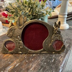 Antique Bronze Rabbit Photo Frame